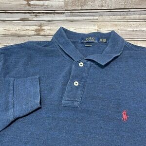 Polo Ralph Lauren Classic Fit Long Sleeve Polo Shirt Red Pony Logo XXL‎
